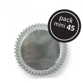 45-Pack Mini Silver Metallic Cupcake Liners By Pme 1