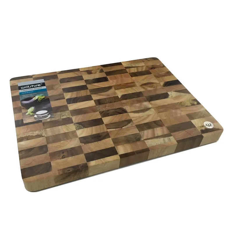 Acacia And Rubberwood Cheese Board – Chequered Pattern 1