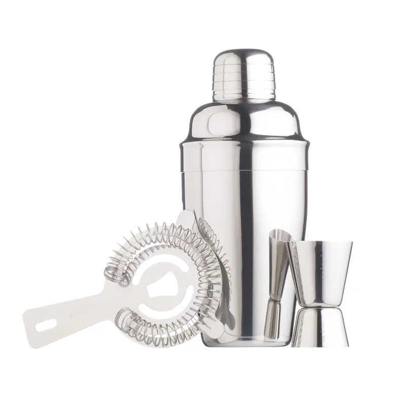 Barcraft Stainless Steel Cocktail Set – 3-Piece Bar Essentials Kit 1
