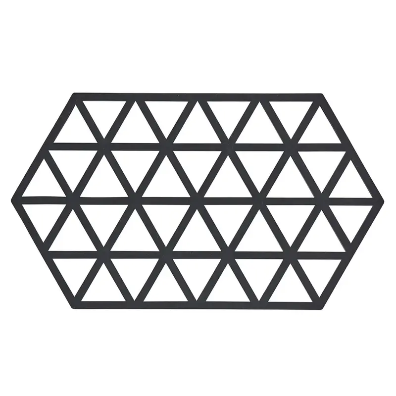 Black Geometric Triangle Trivet – Large Size 1