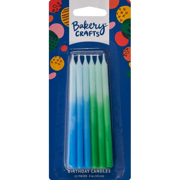 Blue And Green Ombre Birthday Candles – 12-Pack, 4-Inch, Princess Party Ready 1