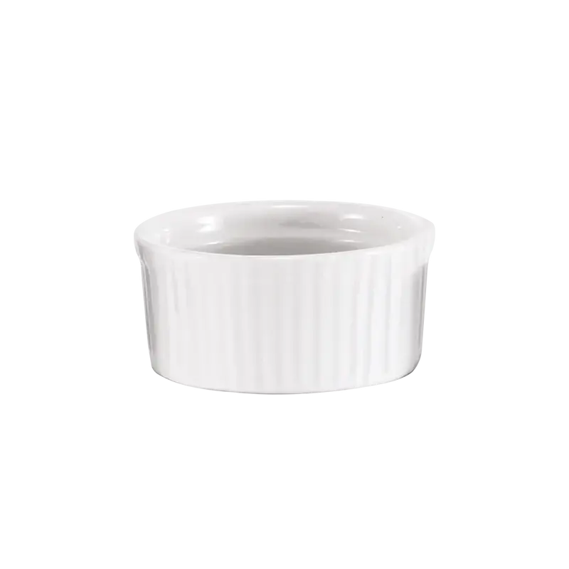 Browne 3-Ounce White Ribbed Ceramic Ramekin – Model 564024W 1