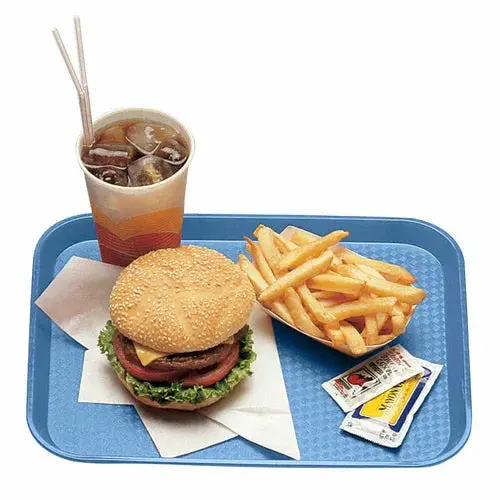 Cambro 1216Ff168 Blue Fast-Food Tray – Rectangular Polypropylene, 11.875" × 16.125" 1