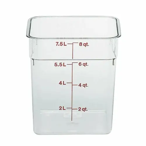 Cambro 8Sfscw135 8-Quart Camsquarer Container – Red Polycarbonate 1