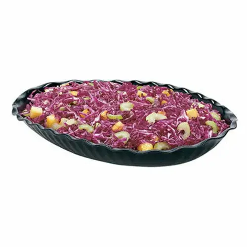Cambro Dp15110 Deli Platter – 3.4-Quart Oval Scalloped Serving Tray (Black) 1