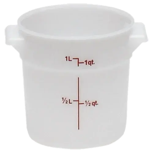 Cambro Rfs1148 Round 1-Quart Storage Container – Natural White Polyethylene 1