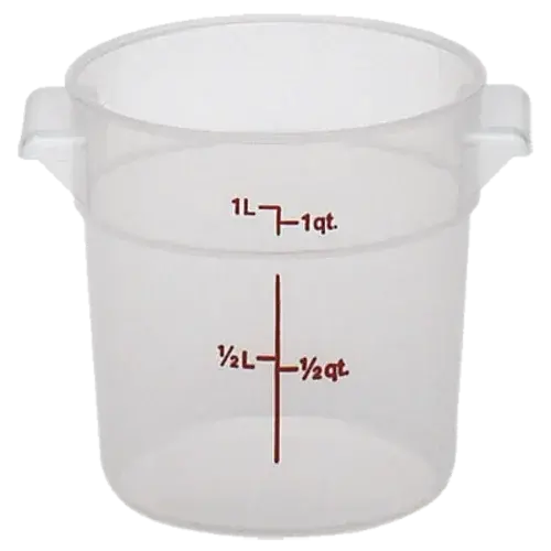 Cambro Rfs1Pp190 Translucent 1-Quart Round Container – Polypropylene Material 1
