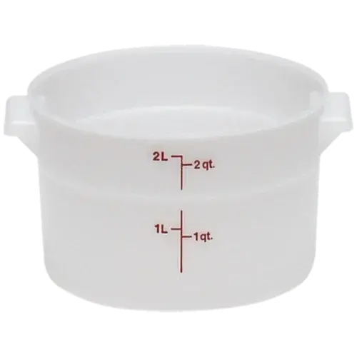 Cambro Rfs2148 Round 2-Quart Food Storage Bin – Natural White Polyethylene 1
