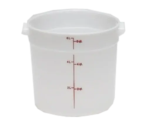 Cambro Rfs6148 Round 6-Quart Storage Bin – Natural White Polyethylene Material 1