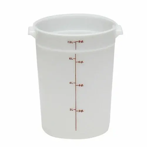 Cambro Rfs8148 Round 8-Quart Food Storage Container – Natural White Polyethylene 1