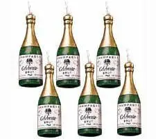 Champagne Bottle Candles – 6-Piece Decorative Set 1