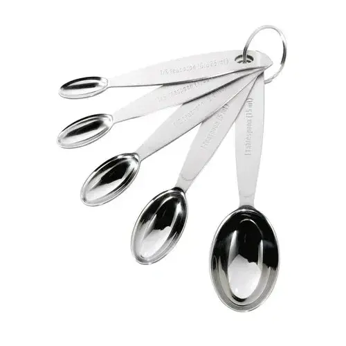 Cuisipro 5-Piece Measuring Spoon Set – Nested Sizes: ⅛, ¼, ½ Tsp, 1 Tsp, 1 Tbsp 1