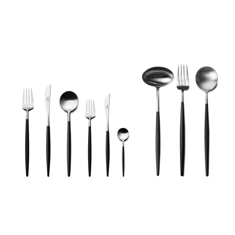 Cutipol Goa 75-Piece Cutlery Set – Black & Brushed Stainless Steel 1