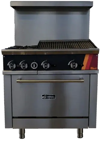 Efi Hrg36-24Ch-2B-P – 36" Lp Gas Range With 2 Burners (60,000 Btu) – Versa Heat 1