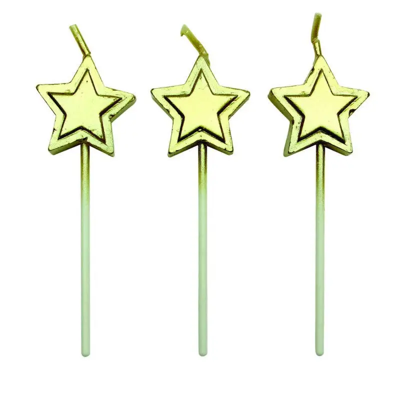 Gold Star-Shaped Birthday Or Party Candles 1