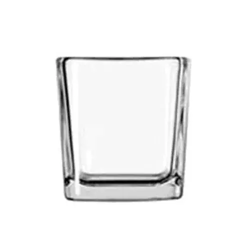 Libbey 5474 7.5 Oz Cube Votive Holder – Clear Glass Candle Container (3.125" H) 1