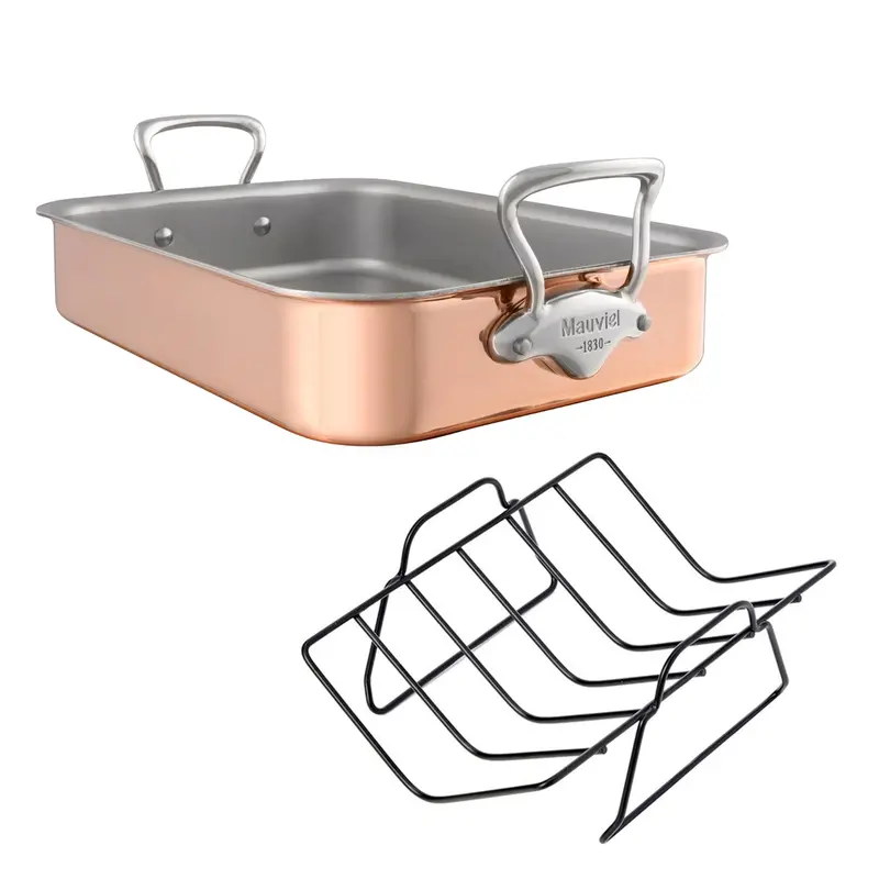 Mauviel M'150S Stainless Steel Roasting Pan With Rack – 35 X 25 Cm 1