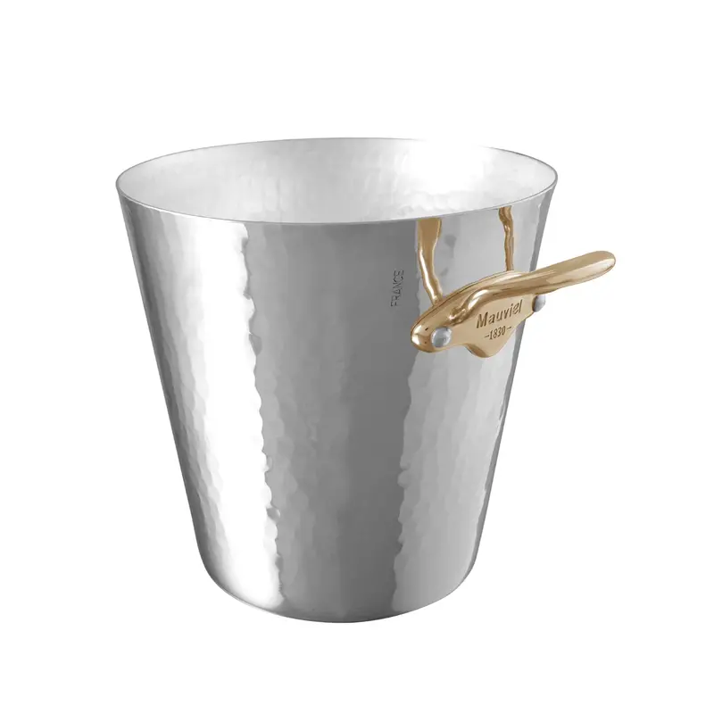Mauviel M'30 Hammered Aluminium Champagne Chiller – Bronze Handles 1