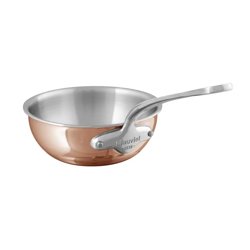 Mauviel M'6S Induction-Compatible Copper Saute Pan With Curved, Flared Sides 1