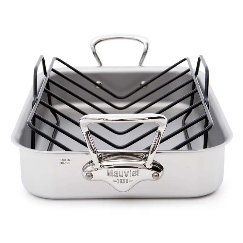 Mauviel M'Cook Roasting Pan With Rack – 35 X 25Cm Stainless Steel 1