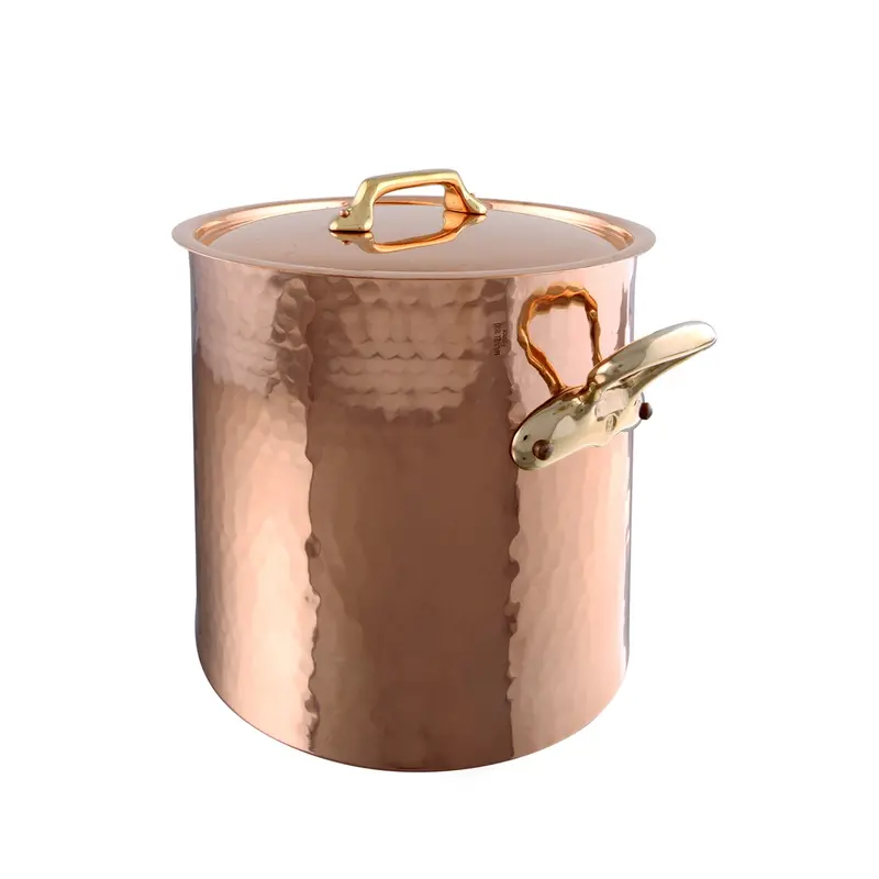 Mauviel M'Tradition Hammered Copper Stockpot With Lid – Premium Culinary Pot 1
