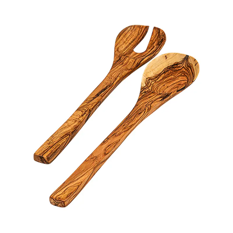 Monaco Salad Serving Set – Olivewood Utensils By Berard 1