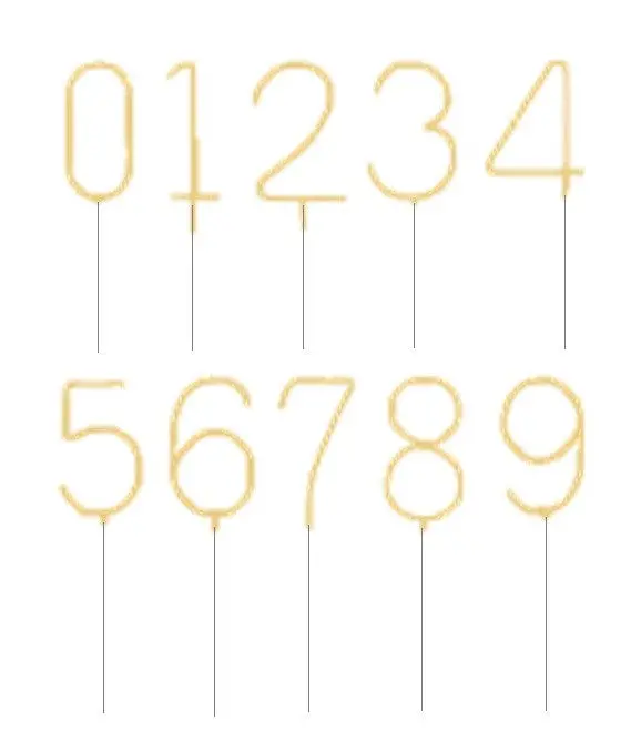 Number Candle Set – Digit-Molded Birthday Sparklers (0 Through 9) 5