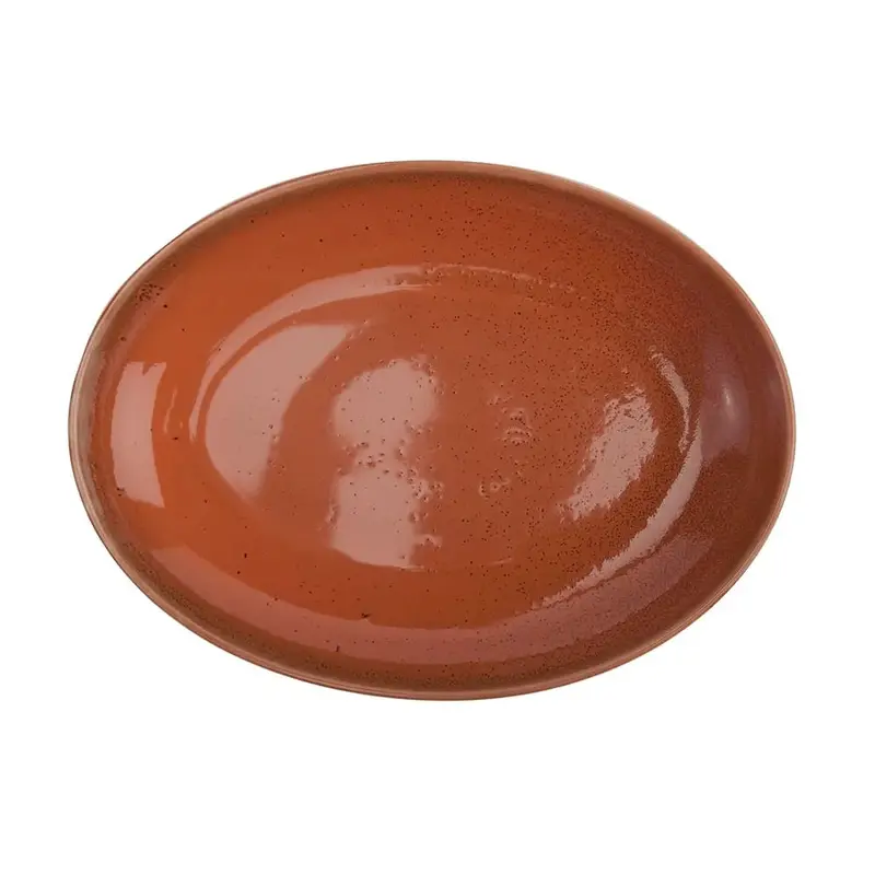 Oneida Terra Verde 10.5" Oval/Round Bowl – Cotta Porcelain 1