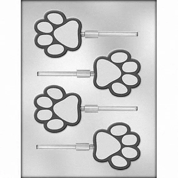 Paw Print Chocolate Lollipop Mold 1