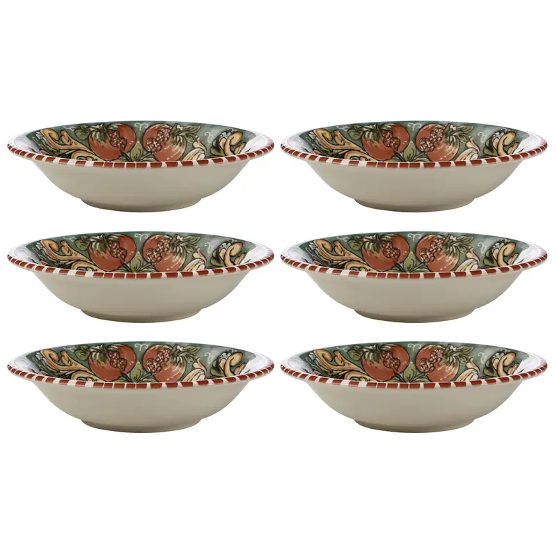 Pomegranates By Ceramica Salerno Pasta Bowls – 21Cm, Set Of 6 1