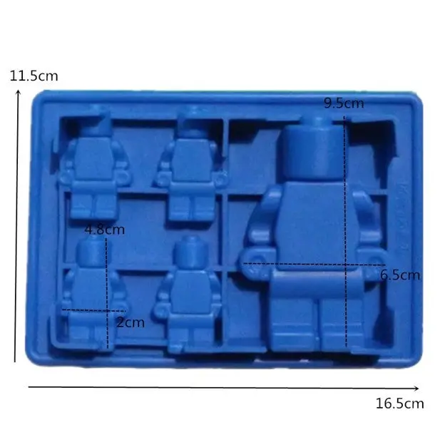 Robot-Themed Building Blocks Silicone Mold – 5-Piece Set With Varying Sizes 1