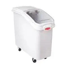 Rubbermaid Ingredient Mobile Bin With Scoop Cap – 400-Cup, White (2020793 / 360088Wht) 1