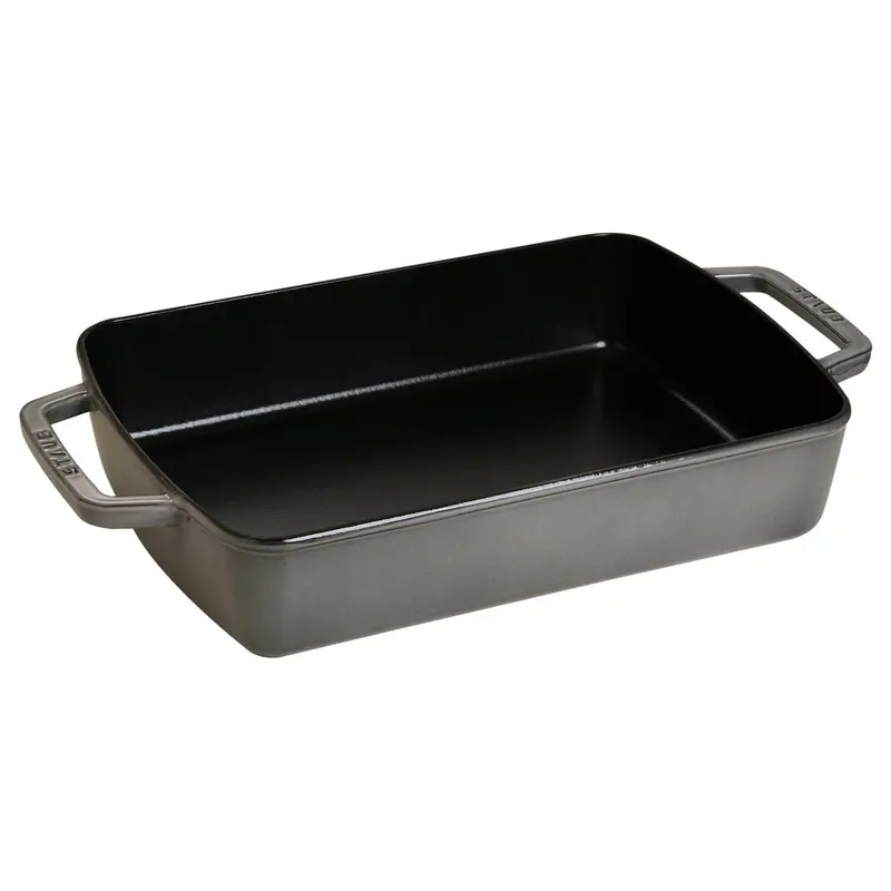 Staub Enameled Cast Iron Roasting Pan – 30X20Cm Graphite Grey 1