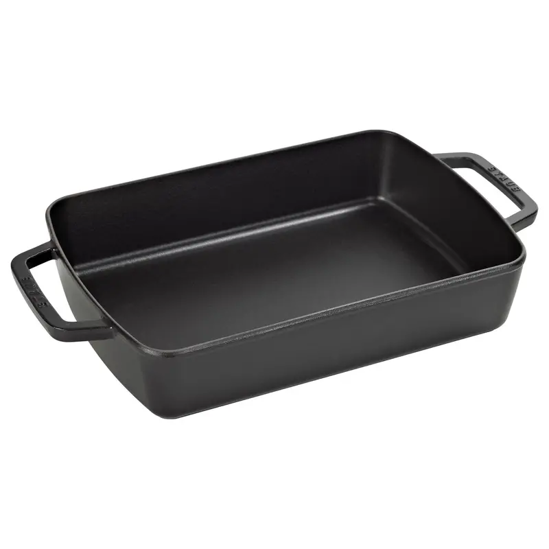 Staub Enameled Cast Iron Roasting Pan – 30X20Cm Matte Black 1