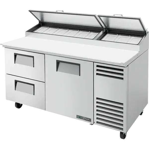 True 67-Inch Two-Door Refrigerated Pizza Prep Table Tpp-At-67D-2-Hc (23.7 Cu. Ft.) 1