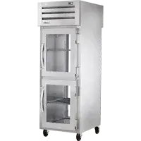 True Str1Rpt-2Hg-1G-Hc 28" Pass-Thru Refrigerator – Dual Front Half-Glass, Single Rear Glass Door 1