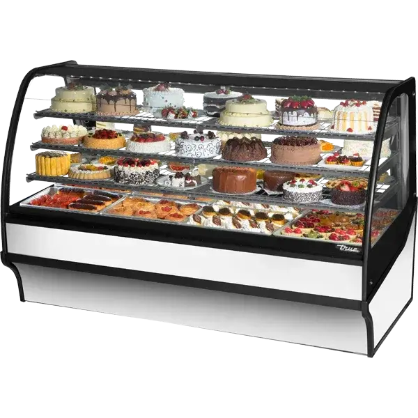 True Tdm-R-77-Ge/Ge-S-W 77-Inch Glass-End Refrigerated Merchandiser – Solid-To-White End 1