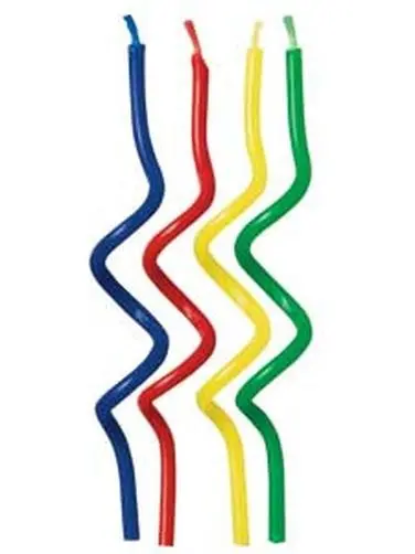 Wavy Multicolored Spiral Birthday Candles – Unique Flame Accent Design 1