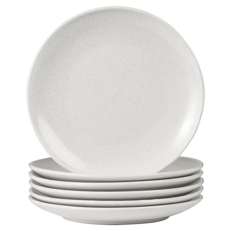 White Mari Ceramic Dinner Plates – 26Cm, Set Of 6 1